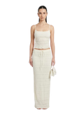 Mia Ruched Two-Piece Maxi Set - Cream
