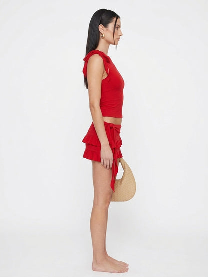 Sheer Mesh 3D Floral Lace-Up Maxi Dress