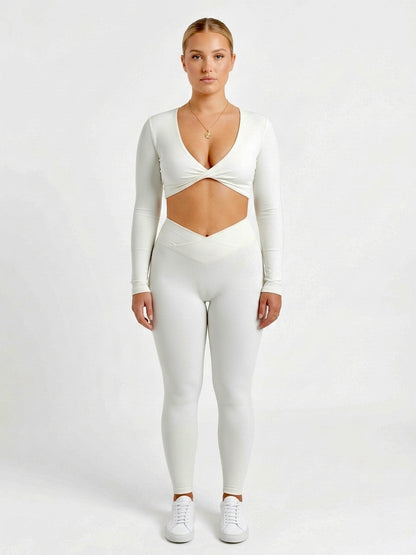 Option 2 (Shorter): Twist Crop Top & Leggings Set