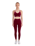 Aura Ribbed V-Neck Bra & High-Waist Leggings Activewear Set