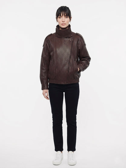 Oversized Black Faux Leather Jacket