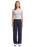 High-Waisted Pinstripe Wide-Leg Trousers