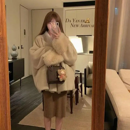 Luxury Cream Faux Fur Coat