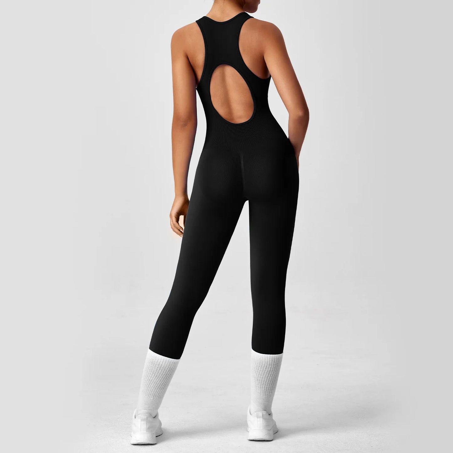 Fuchsia Ribbed Performance Zipper-Front One-Piece Unitard