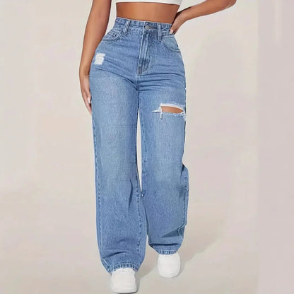 Ripped Loose-Fit Denim Jeans