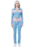 Color-Block Lace-Up Tracksuit Set