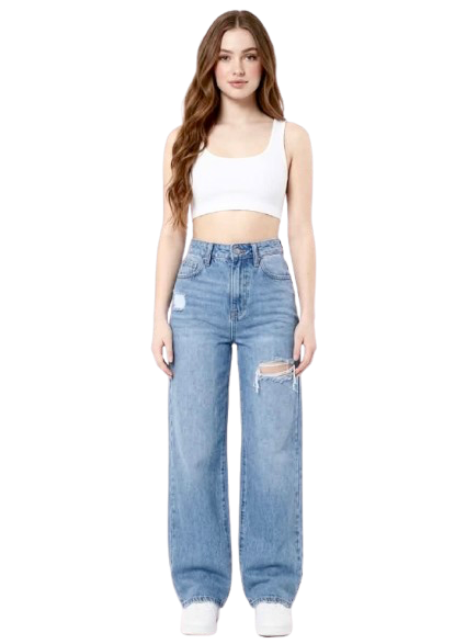 Ripped Loose-Fit Denim Jeans