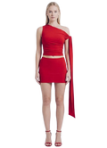 carlett One-Shoulder Co-ord Set in Crimson