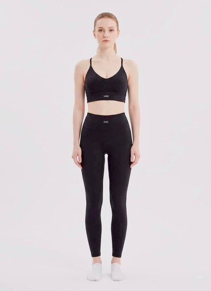 Aura Ribbed V-Neck Bra & High-Waist Leggings Activewear Set