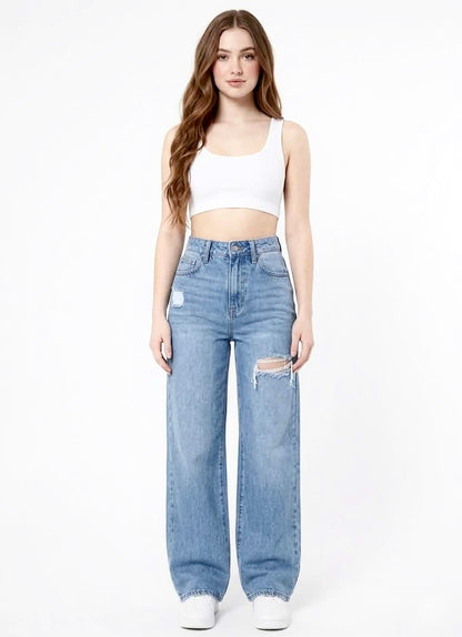 Ripped Loose-Fit Denim Jeans