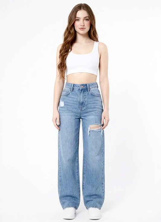 Ripped Loose-Fit Denim Jeans