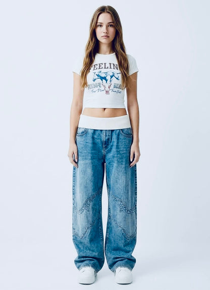 Option 2: Vintage Wash Ripped Denim Jeans